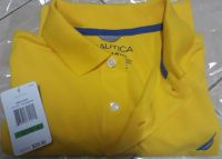 NAUTICA Men\\\'s Solid Yellow Short Sleeve Casual Polo Shirt - ÁO THUN NAUTICA