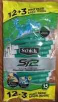 SCHICK ST2 SLIM TWIN RAZOR FOR MEN SENSITIVE SKIN DISPOSABLE 12+3 RAZORS